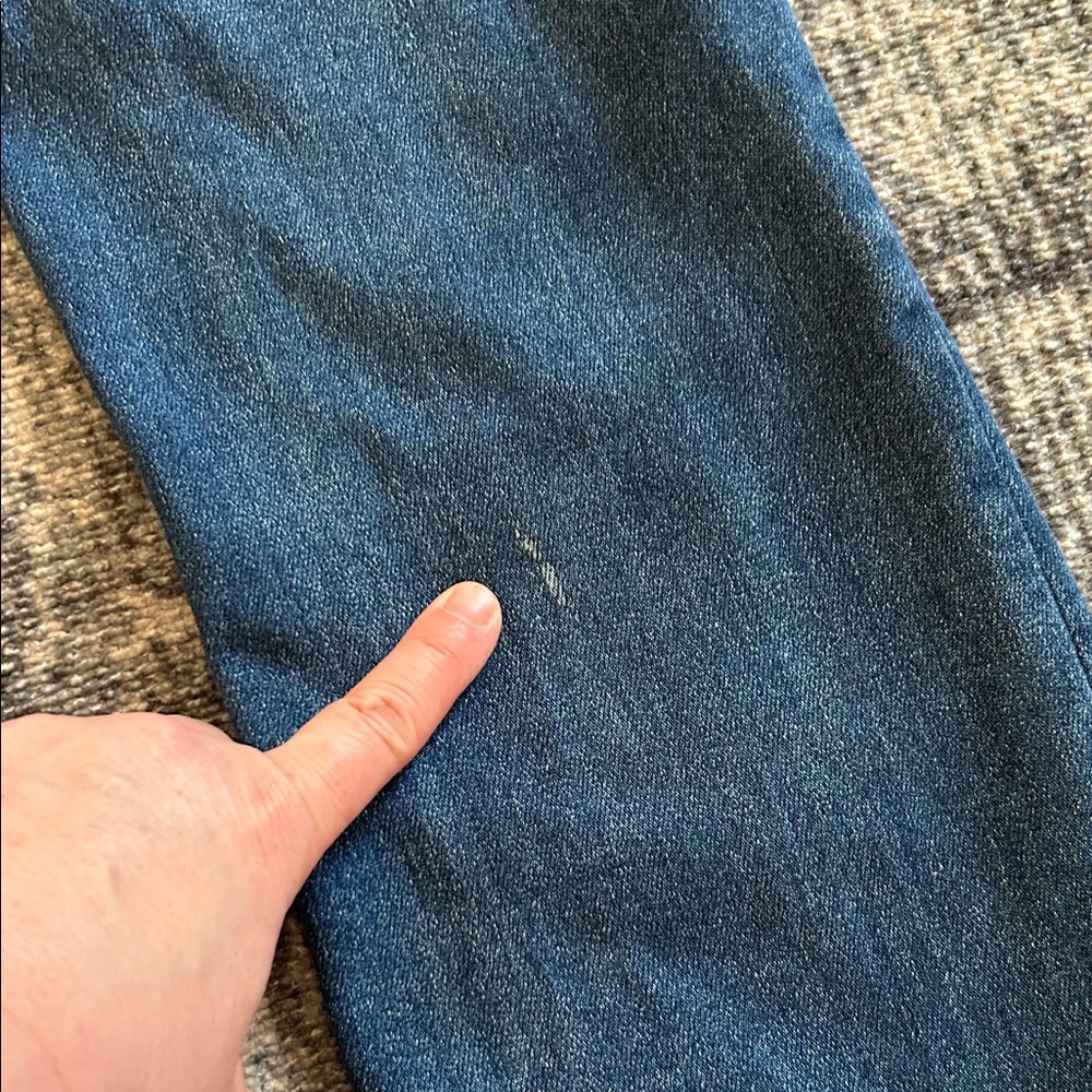 Flying Monkey Dark Blue Distressed Flare Jeans- Sz 27 stretch - Picture 7 of 7